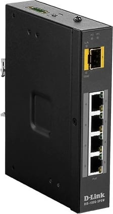 Switch industrial D-Link DIS-100G-5PSW, 4 porte Gigabit PoE, 1 slot SFP, pa ventilator, i zi