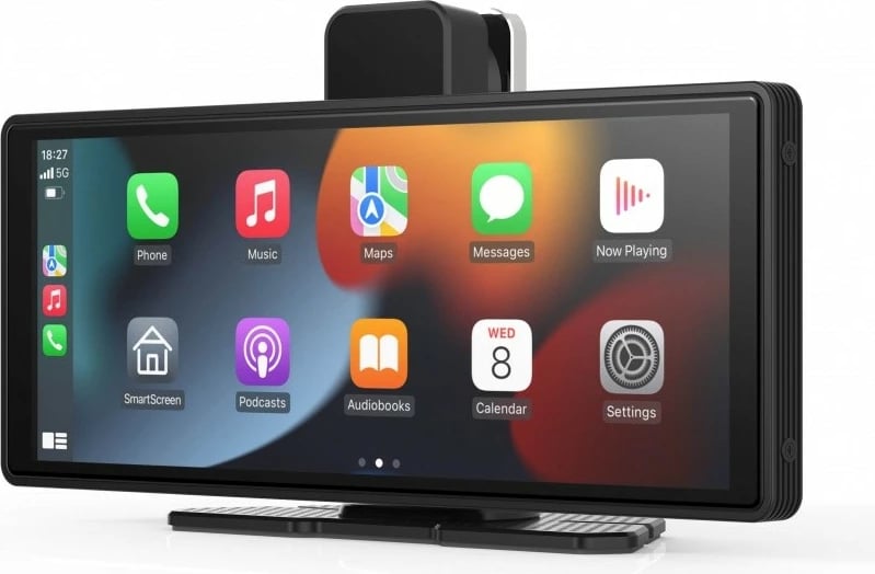 Ekran multimedial për veturë Maxcom MC01 me kamerë të përparme dhe të pasme, 9.3" HD IPS, i zi