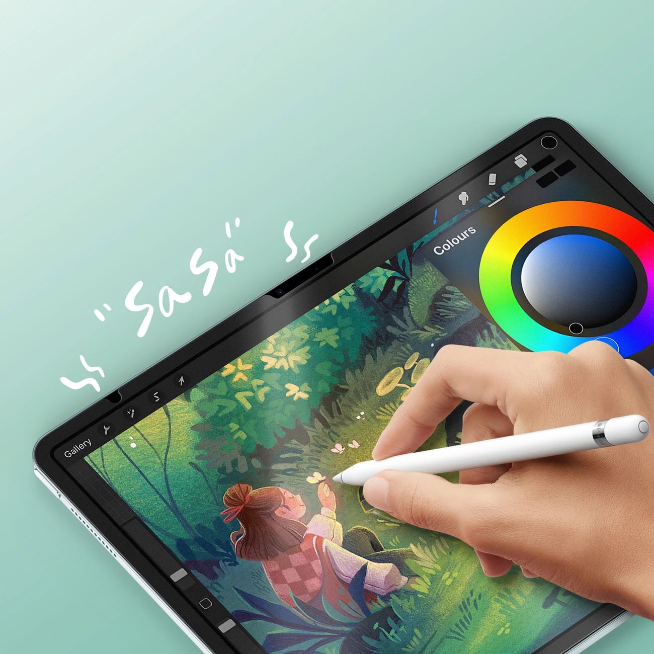 Mbrojtës ekrani paperlike Dux Ducis Naad për iPad Air 11" (2024/2025), kornizë e zezë