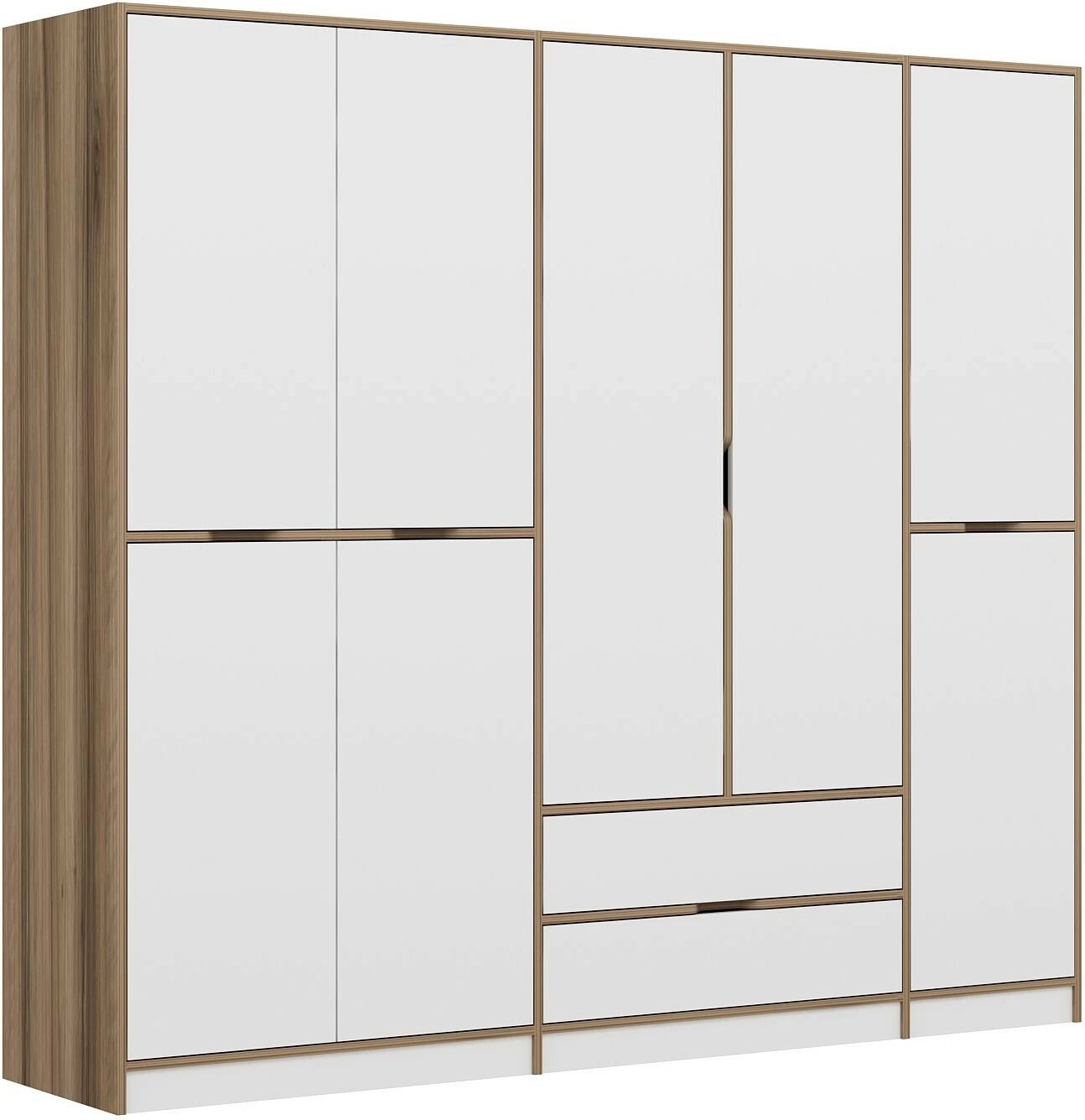 Dollap Hanah Home Elina, ngjyrë e bardhë dhe dore, 232x208x52cm