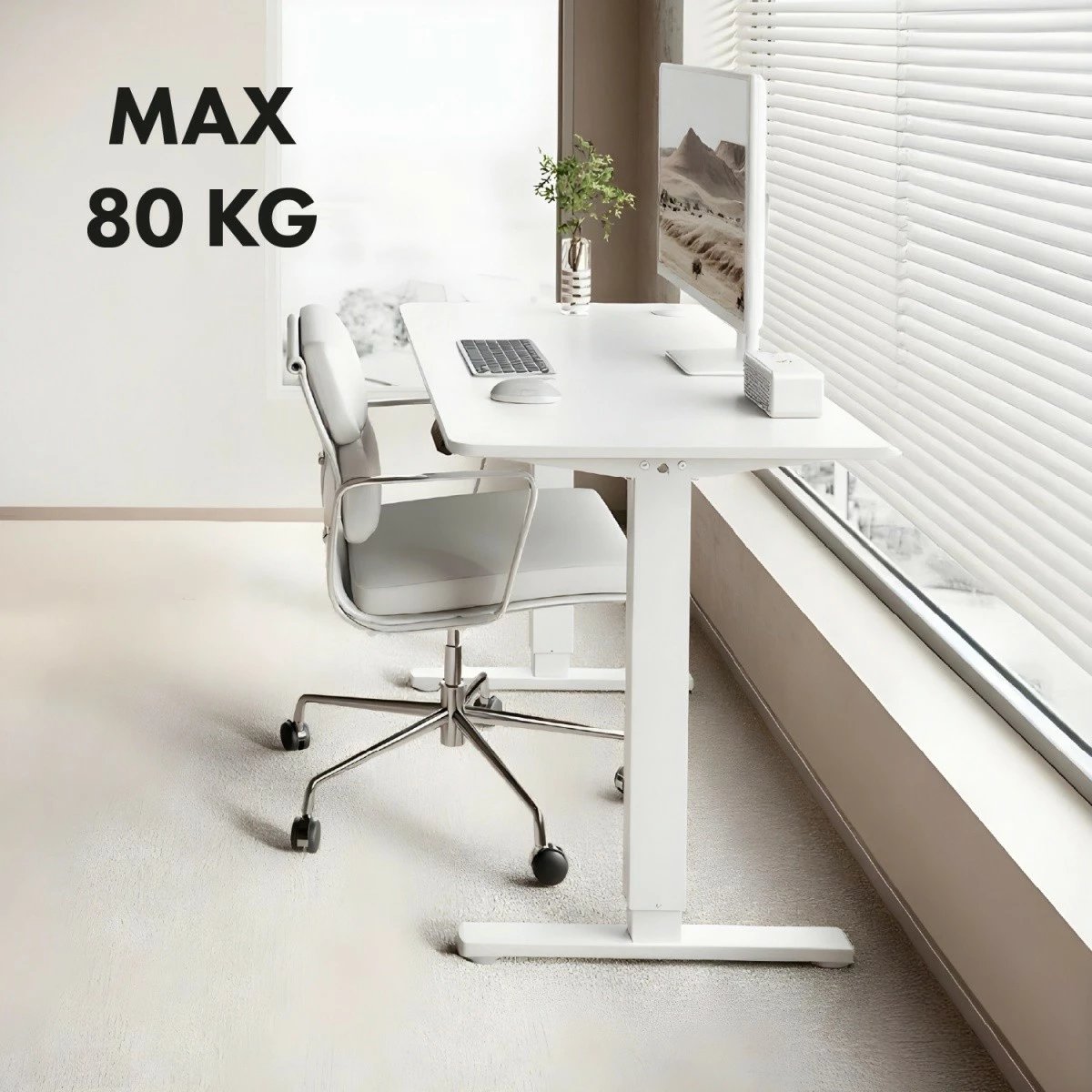Tavolinë elektrike Ergo Office ER-400W, e bardhë