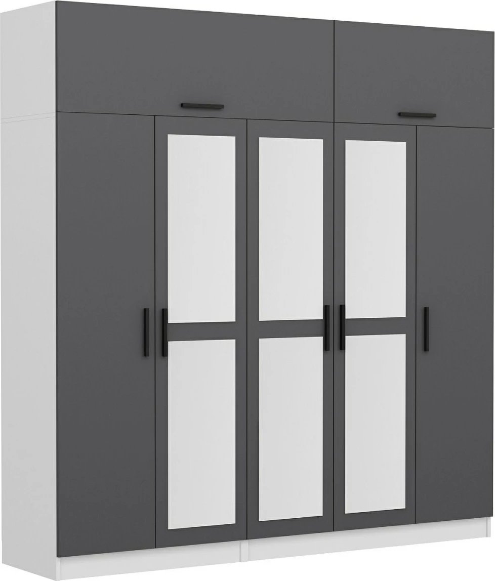 Dollap garderobe Skye Decor, ngjyrë antracit, Kale - 5158