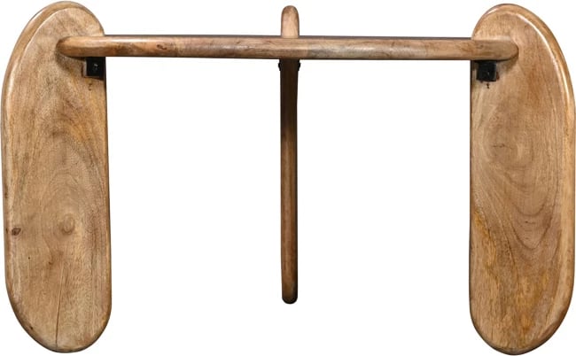 Tavolinë kafeje Earten, dru akacie i fortë, ngjyrë natyrale, D80x40cm