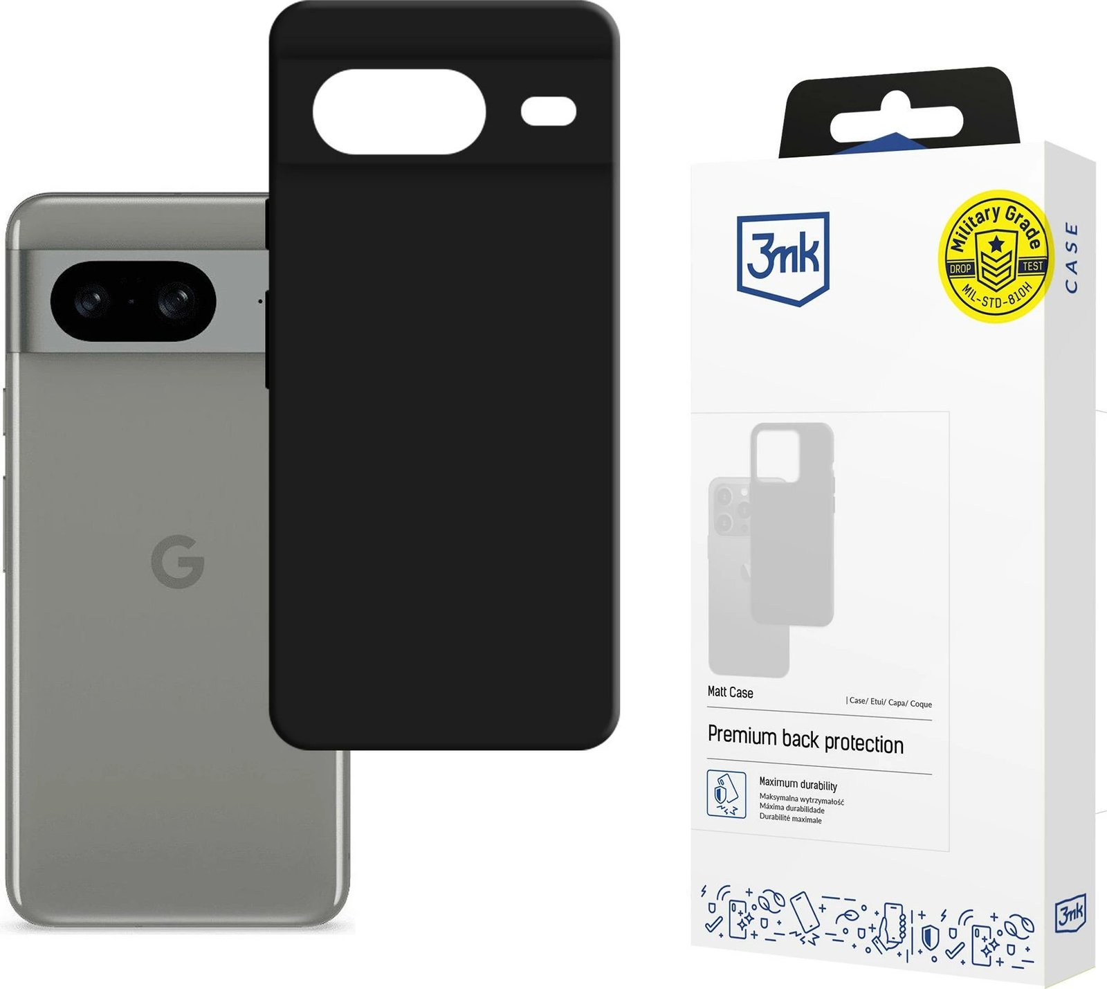 Mbështjellës 3mk Matt Case për Google Pixel 8, TPU, i zi