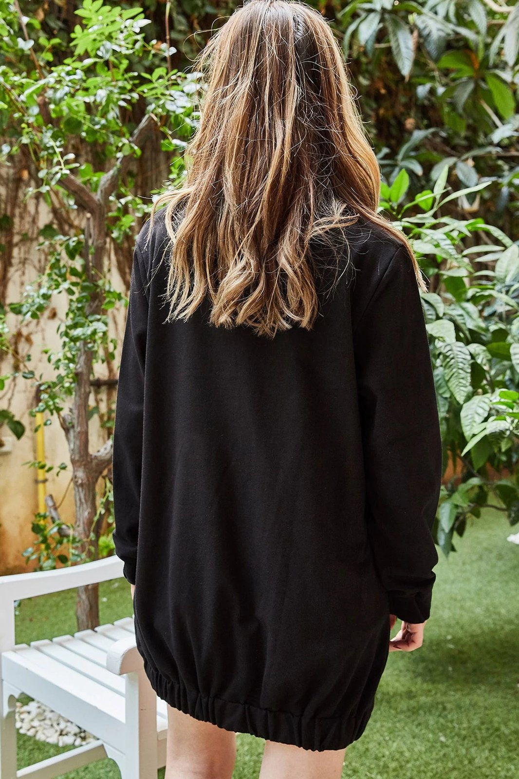 Bluze e gjatë për gra, ngjyrë e zezë, Jumeon 42267