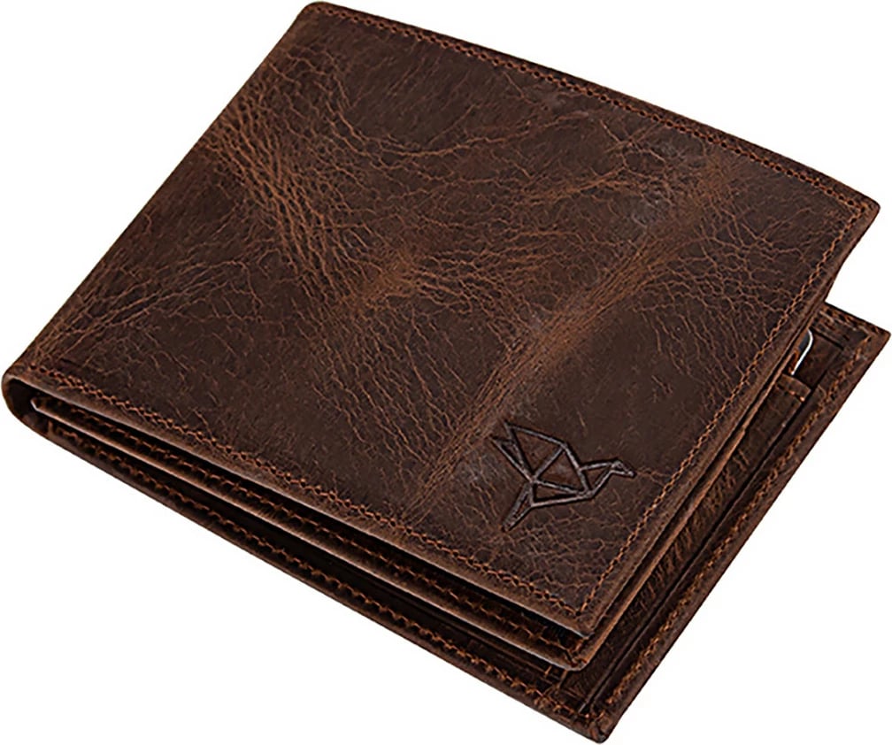 Portofol për burra, lëkurë origjinale, ngjyrë kafe, Jackson Crazy