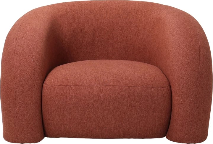 Fotelë Lexy, material pëlhurë, ngjyrë tullë, 100x89.5x60cm