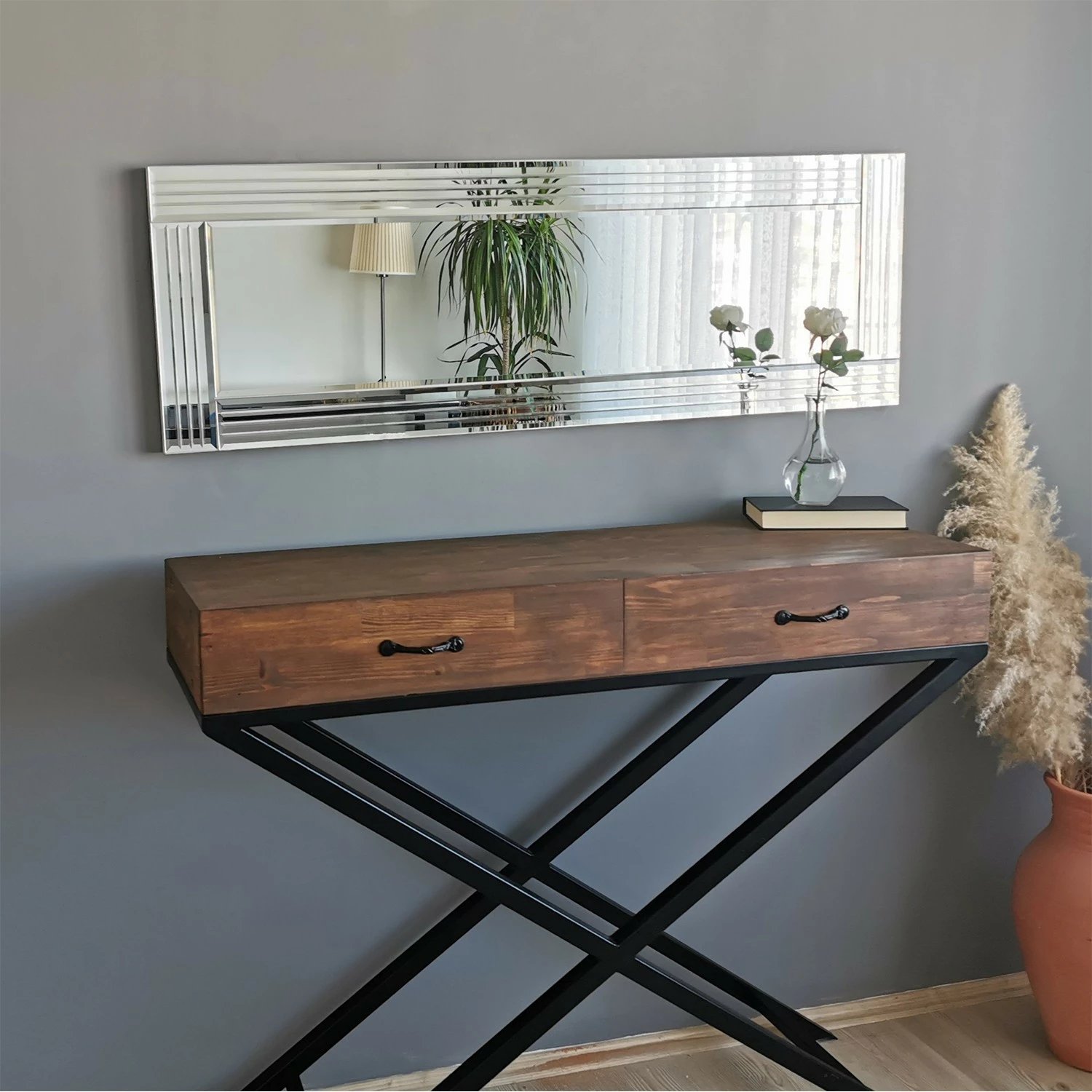 Pasqyrë moderne Hanah Home, A303Y, ngjyrë argjendi