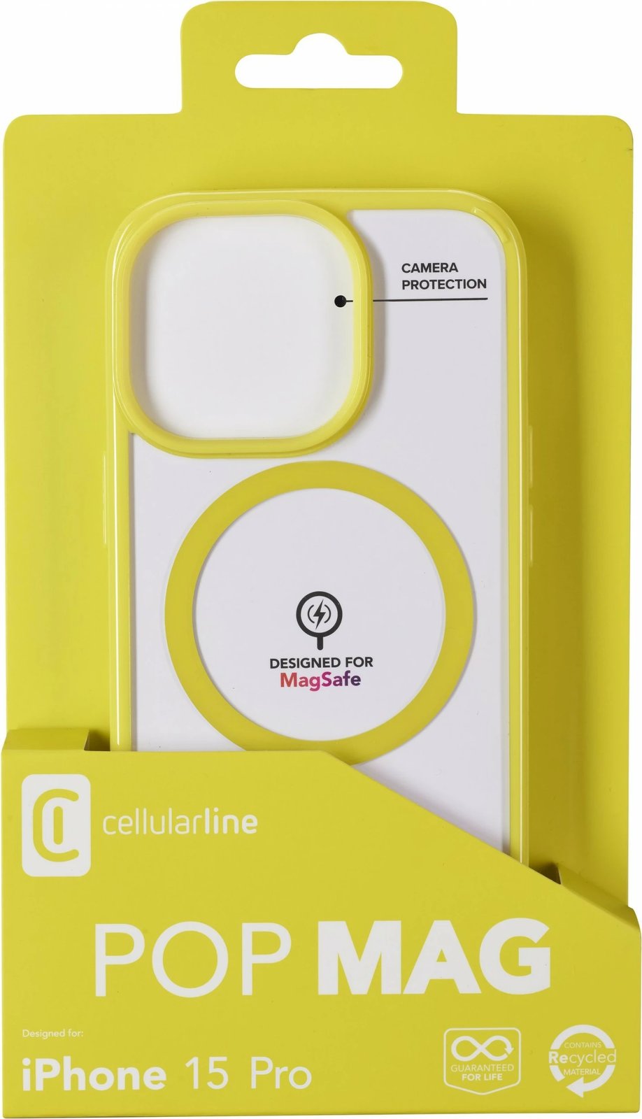 Mbështjellës Cellularline Pop Mag për iPhone 15 Pro, MagSafe, lime