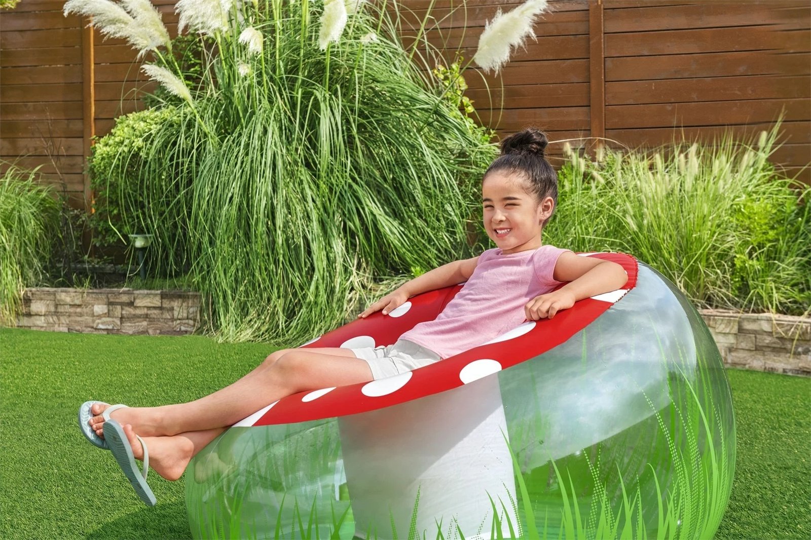 Karrige fryrëse për fëmijë Bestway Mighty Mushroom, PVC, e bardhë/transparente