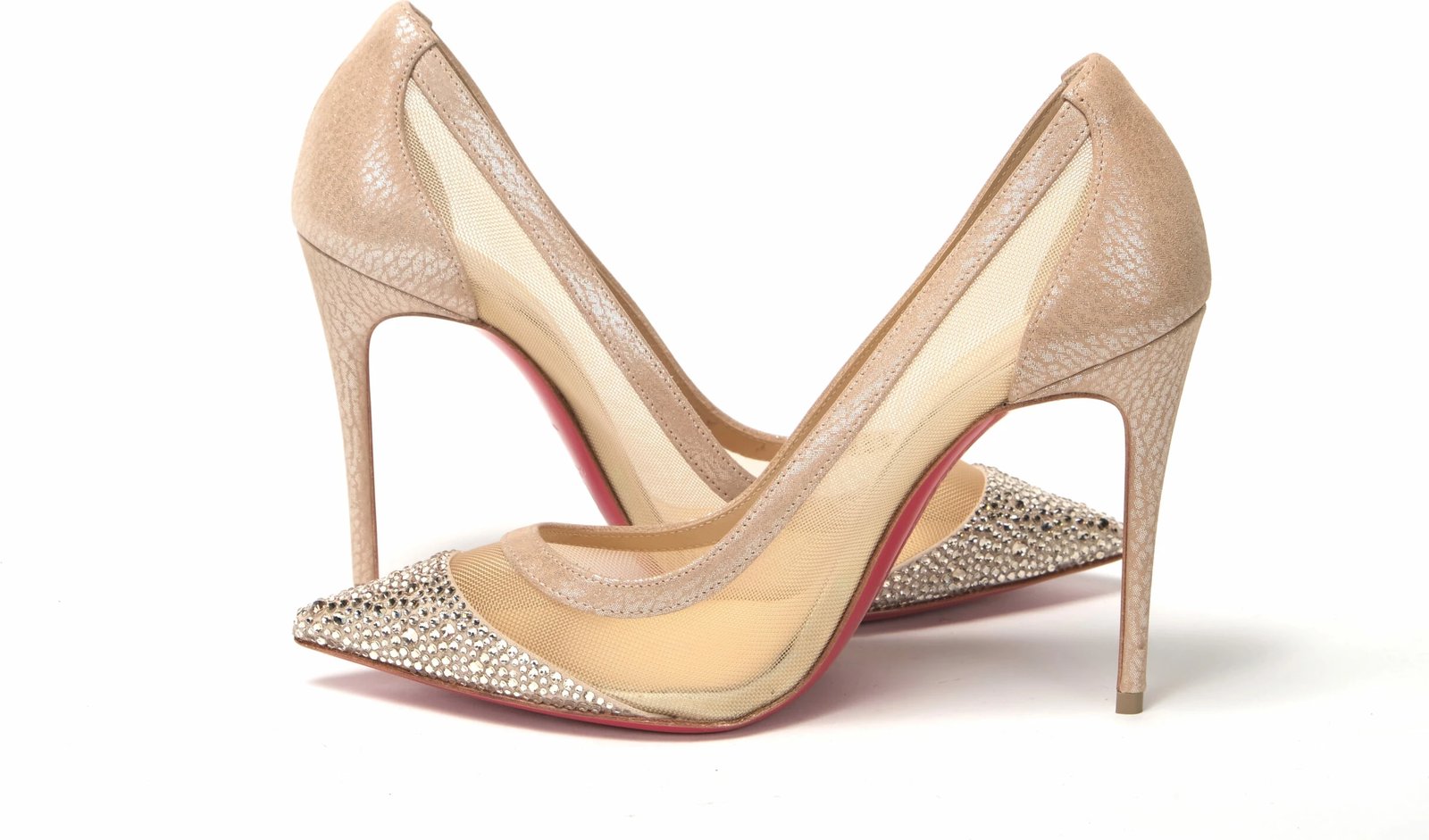 Take të larta Christian Louboutin, nude