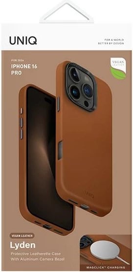 Mbështjellës UNIQ Lyden MagClick për iPhone 16 Pro, kafe