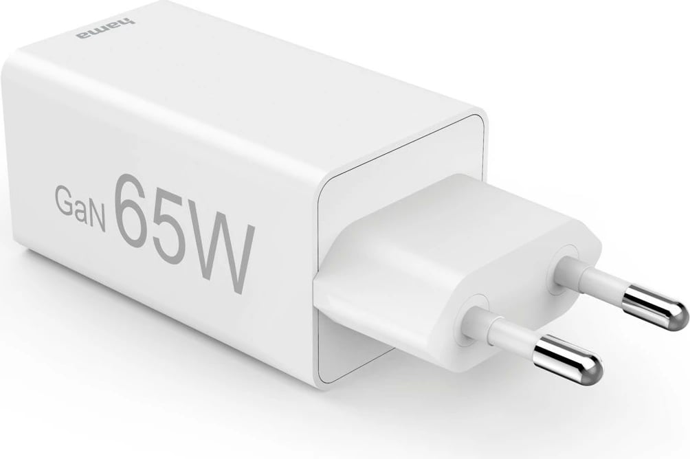 Karikues muri, Hama, 201996, GaN 65W PD/QC, 2x USB-C + 1x USB-A, i bardhë