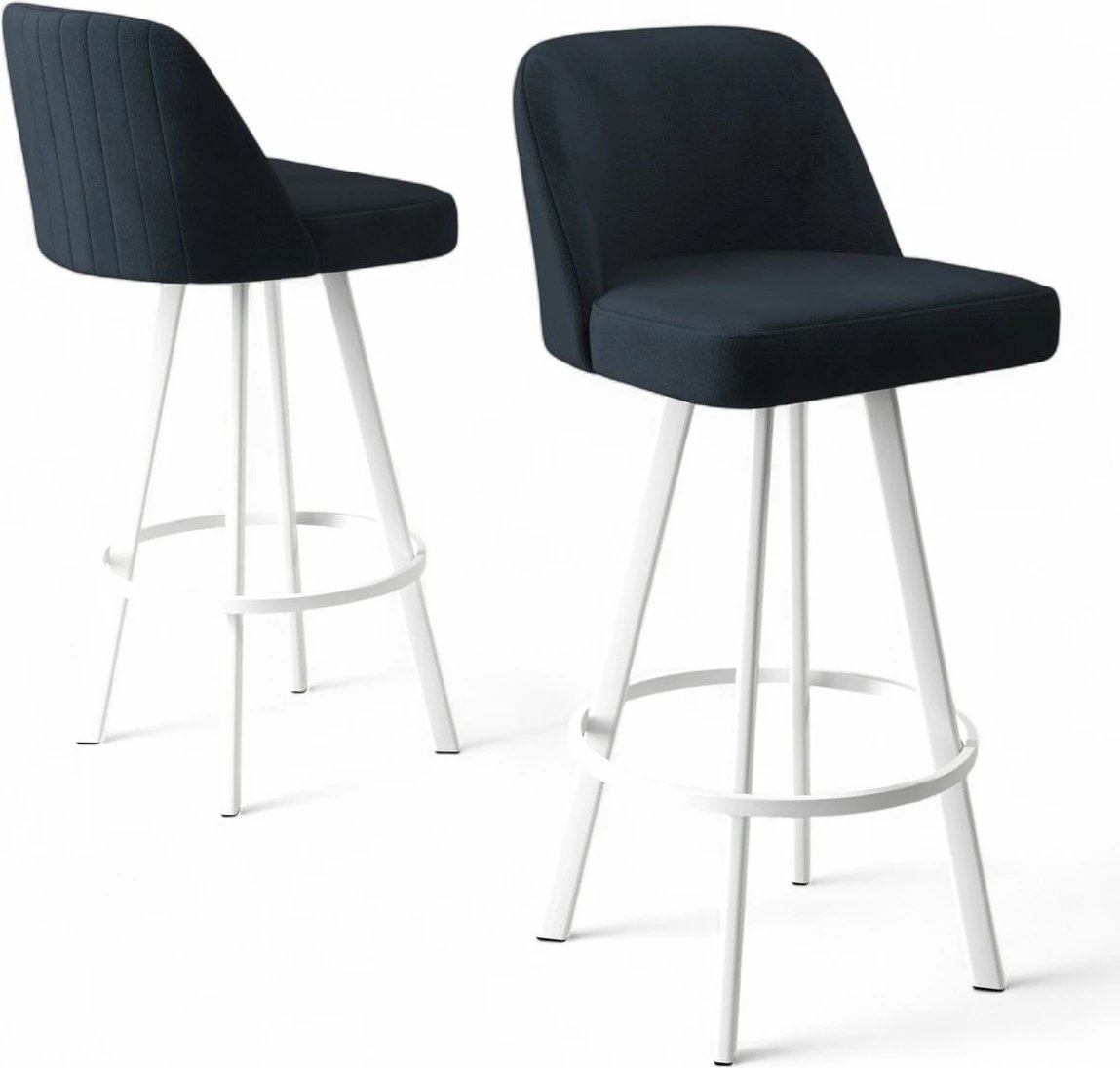 Set karrigesh për bar (6 copë), Skye Decor, Atex - antracit, e bardhë