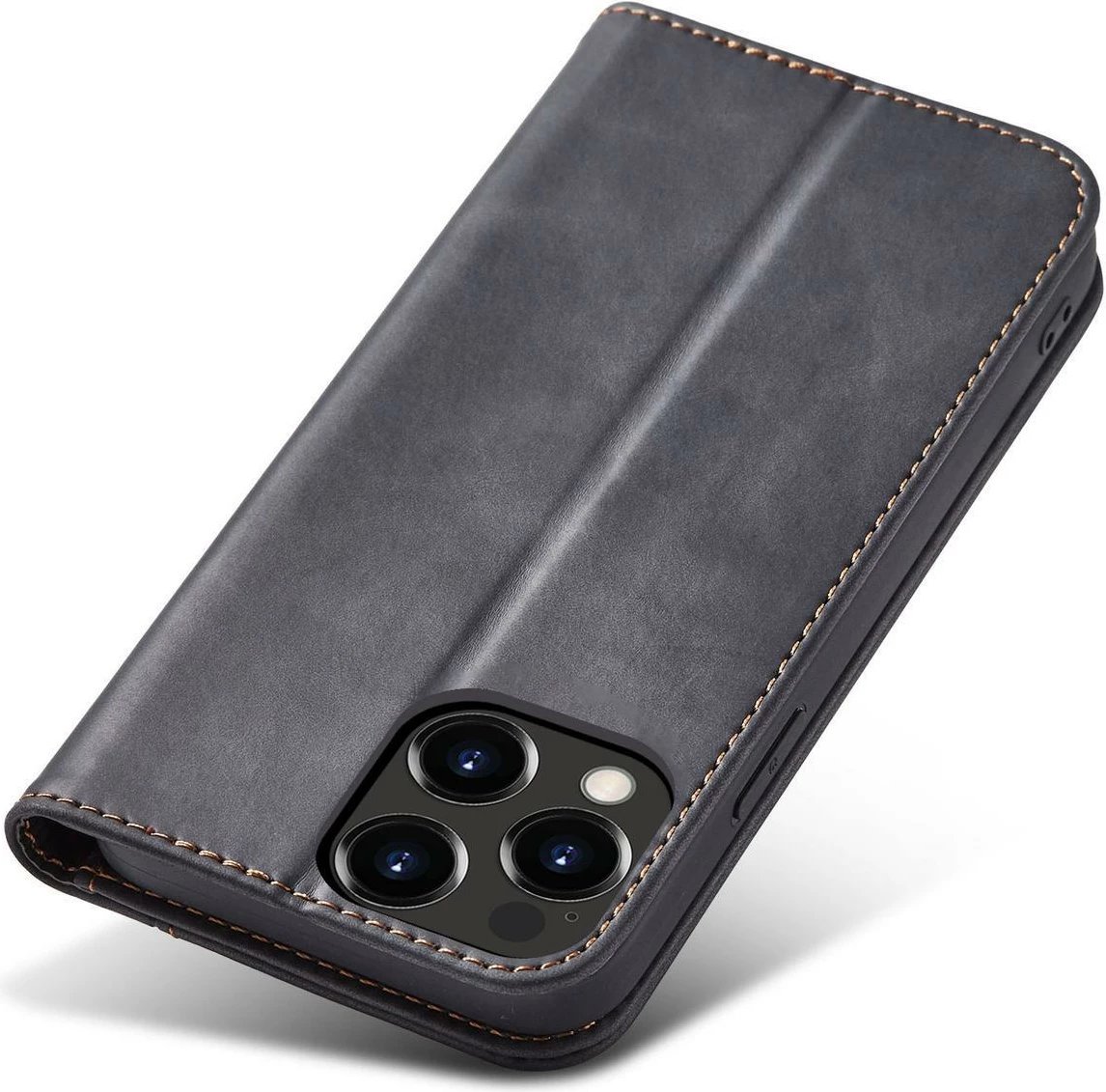Mbështjellës Hurtel Magnet Fancy Case për iPhone 14 Pro, me kapak, xhepa për kartela dhe qëndrim, e zezë