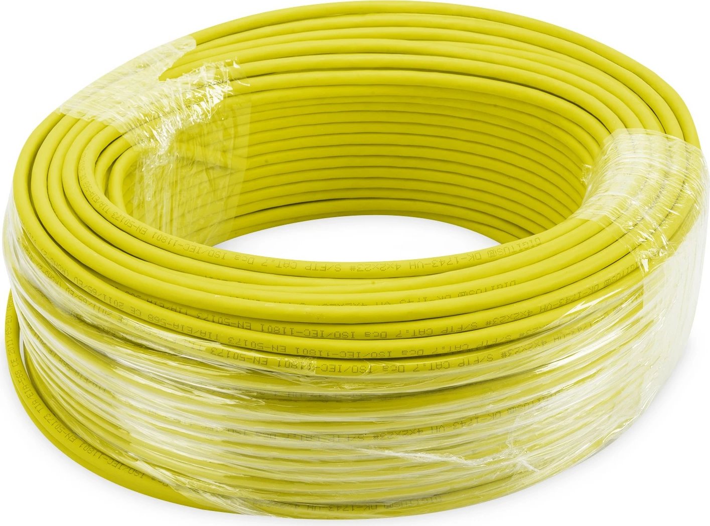 Kabëll rrjeti Digitus Cat 7A S/FTP 100m, LSZH, PoE, verdhë