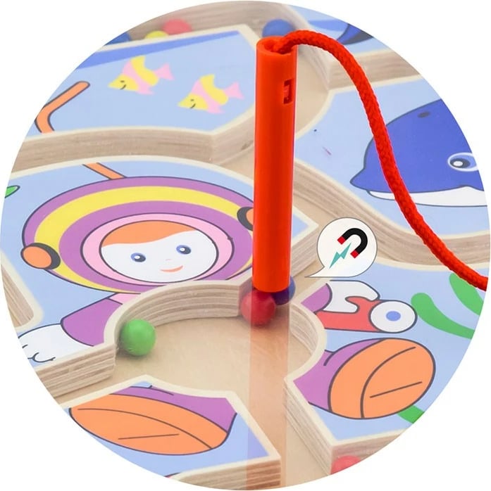 Labirint magnetik druri, Viga Sea World, 32x32 cm, për 18m+, shumëngjyrësh