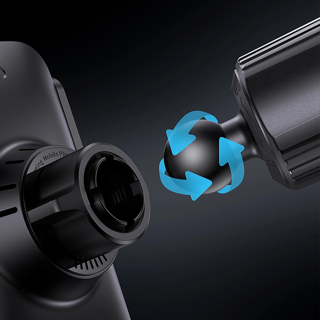 Mbajtës automatik Baseus Wisdom CGZX000001 me karikues wireless 15W, për grilë, i zi