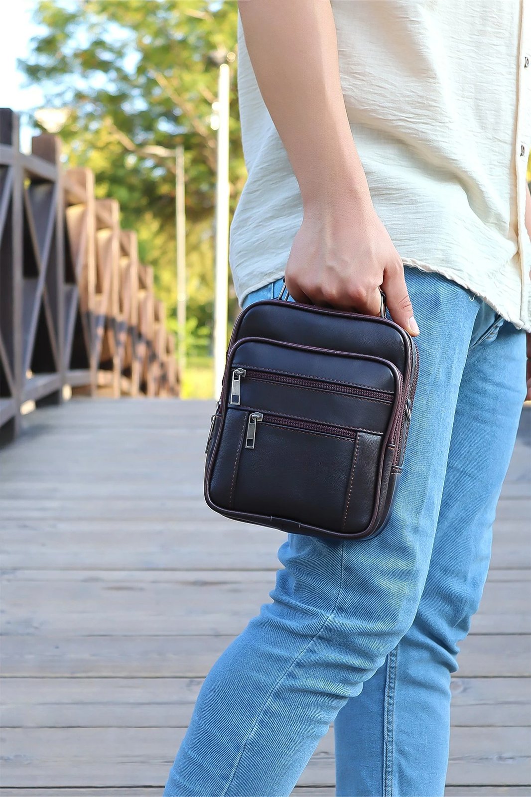 Çantë krahu Zoozie Bags, HDYKSEVOC0001, ngjyrë kafe
