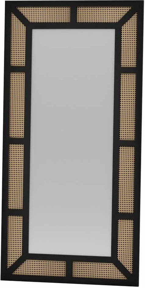 Pasqyrë e madhe Cheval, ratan e zezë, Skye Decor