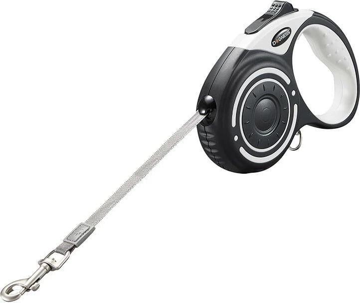 Litar automatik Dogness JS04, 5m, me dritë LED dhe mbajtës qese, Gri