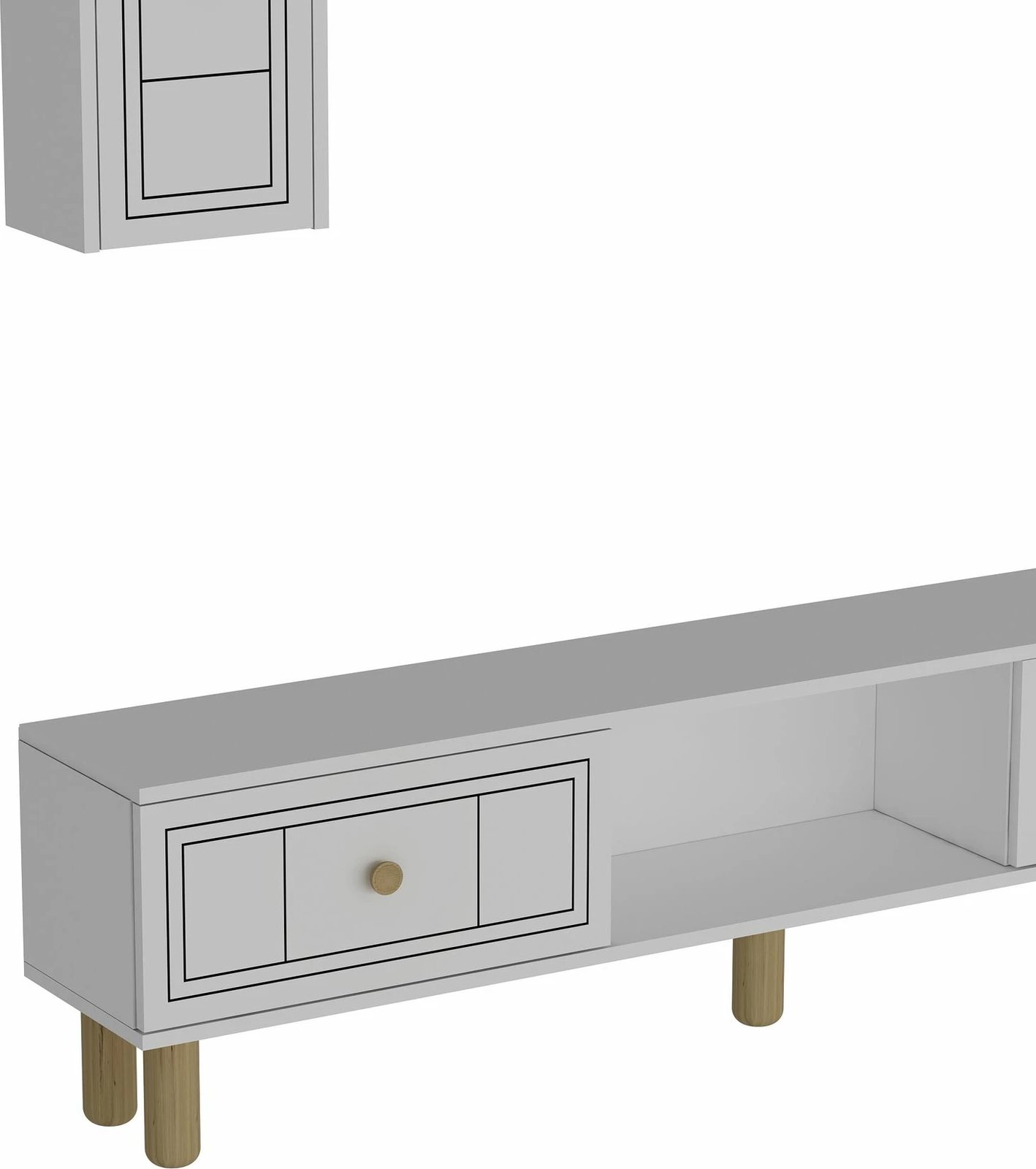 Komodë TV Dario Bohem, ngjyrë e bardhë, Skye Decor