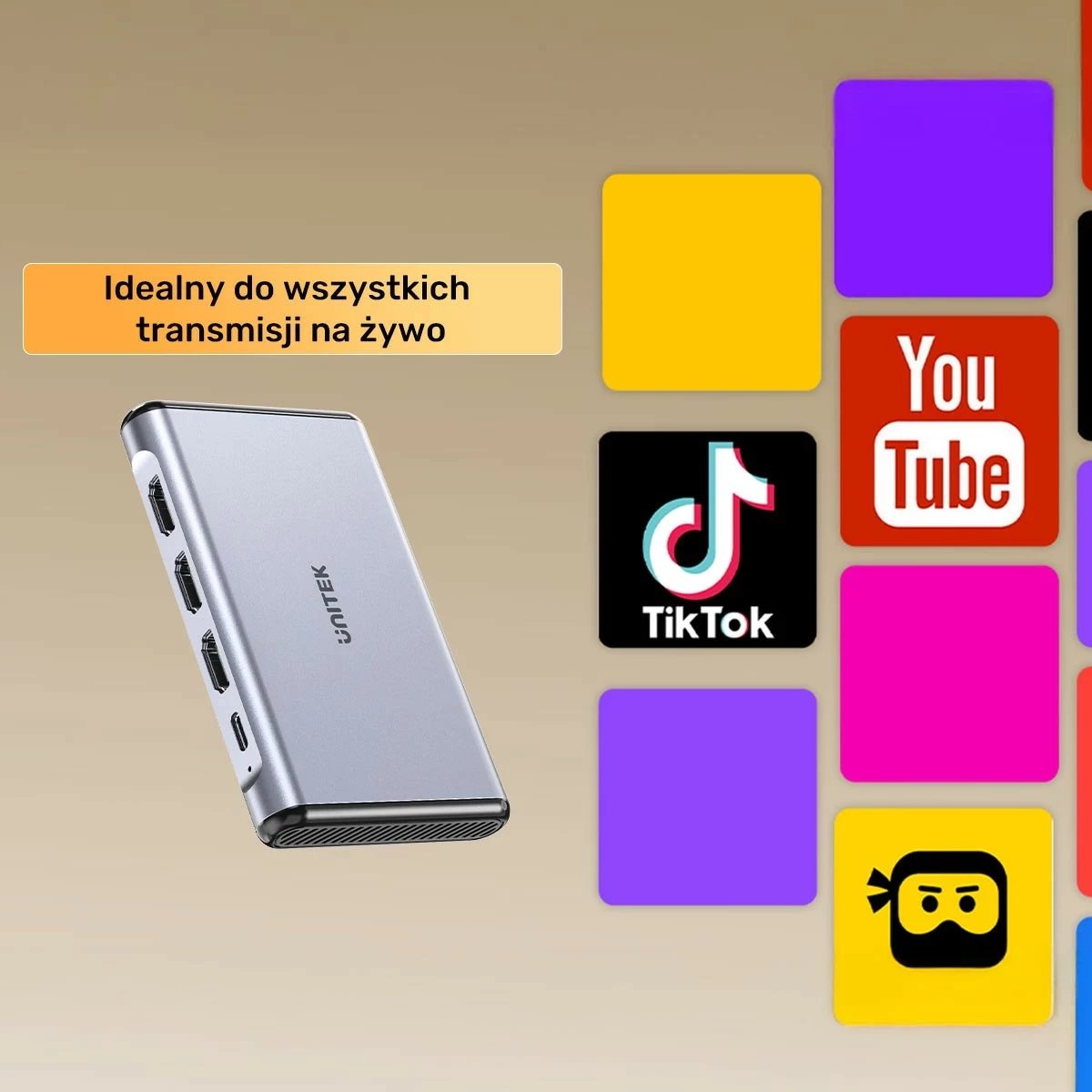 Kartelë kapje video Unitek 4K@60Hz, ngjyrë gri