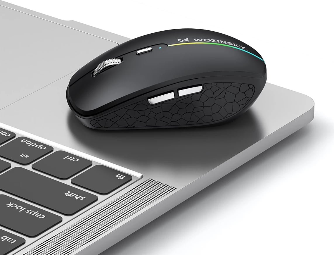 Maus wireless Wozinsky WMGK-1132, Bluetooth 5.1 + 2.4 GHz, RGB, DPI 800/1200/1600, bateri 500 mAh, i zi