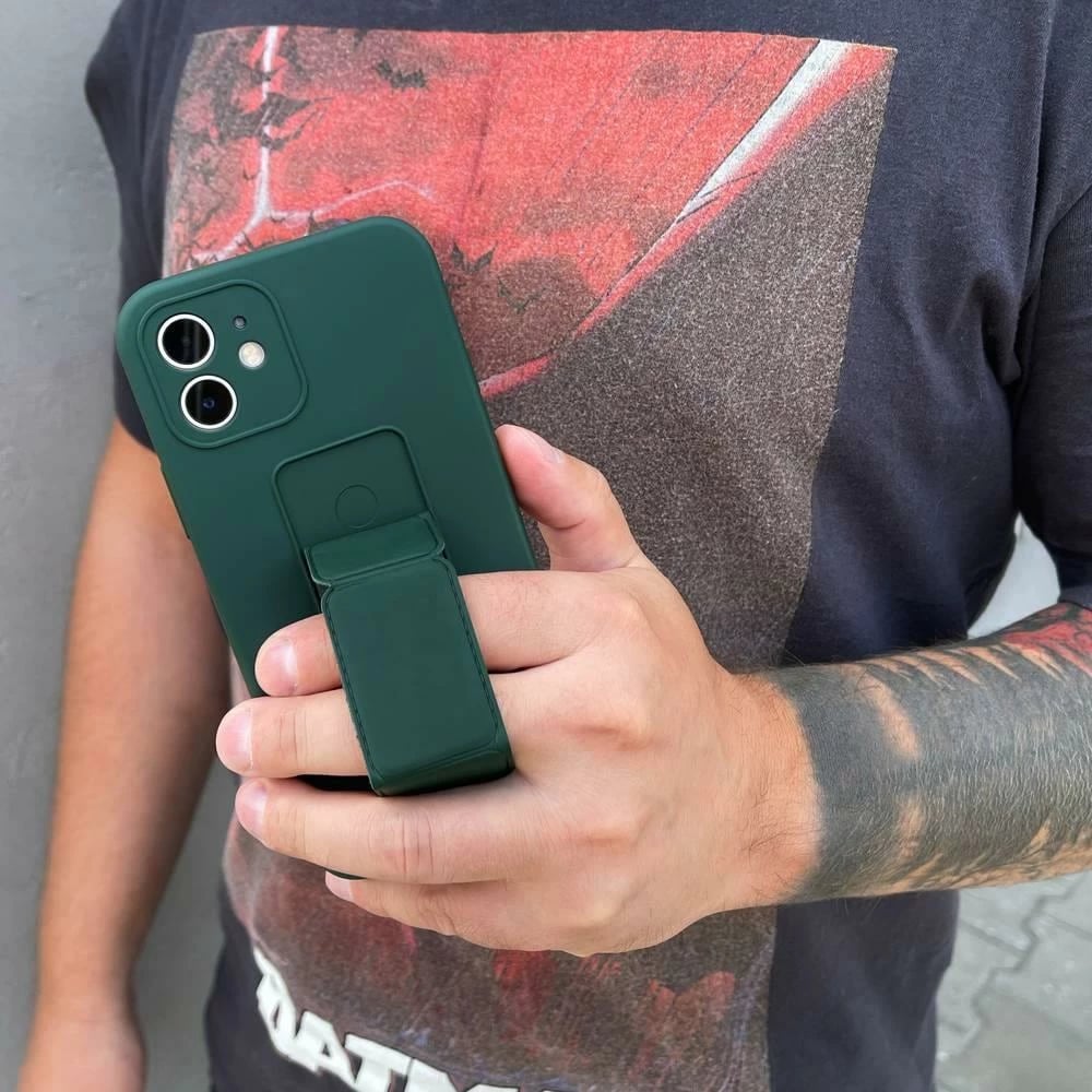 Mbështjellës Wozinsky Kickstand Case për iPhone 12 Pro Max, silikon, e gjelbër e errët