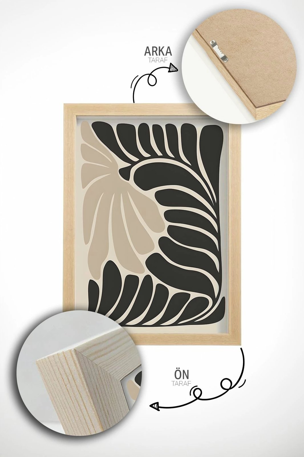 Set pikturash dekorative me kornizë (3 copë), Wallity, Artvmodel32-Ahsap