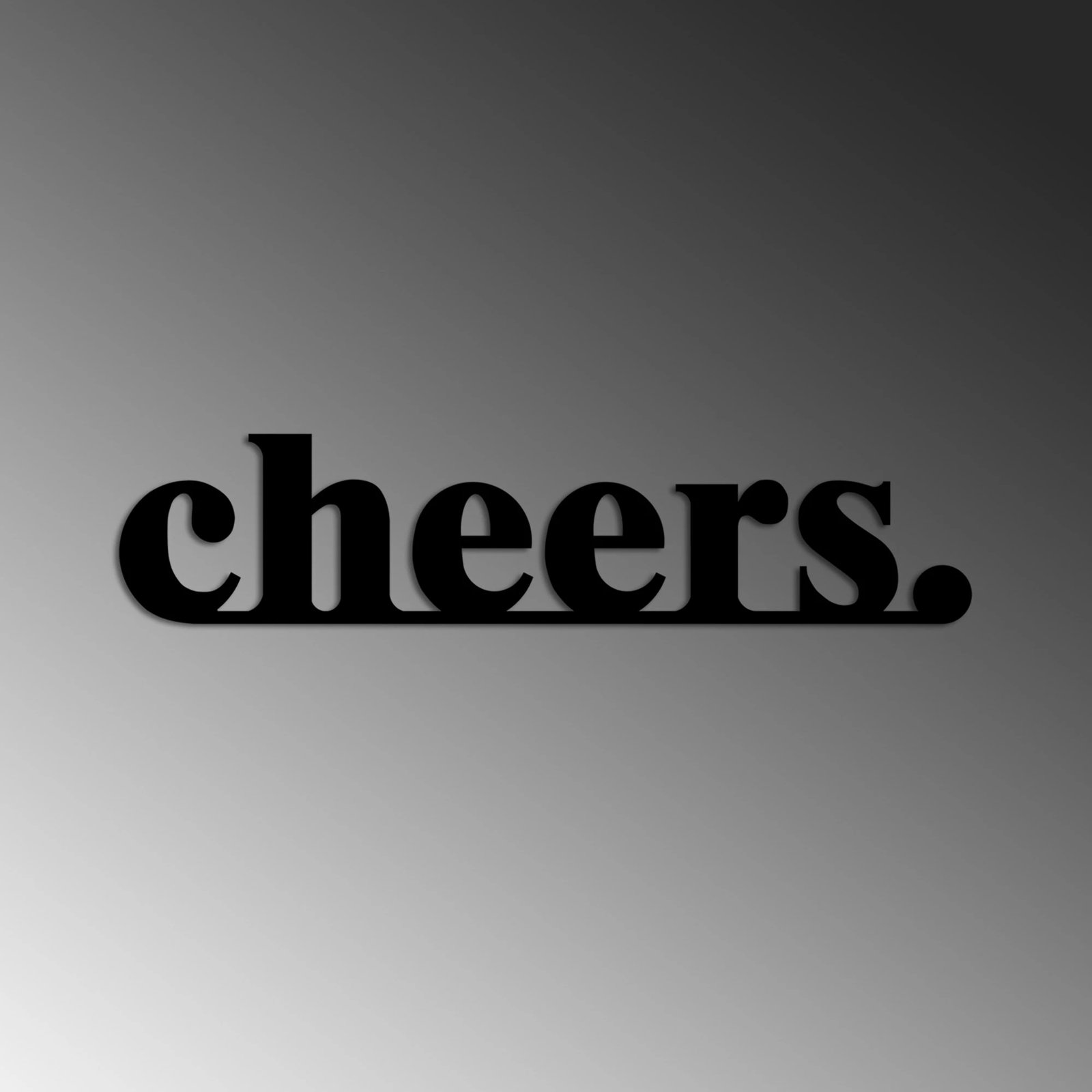 Aksesor dekorativ metalik për mur, Cheers, ngjyrë e zezë