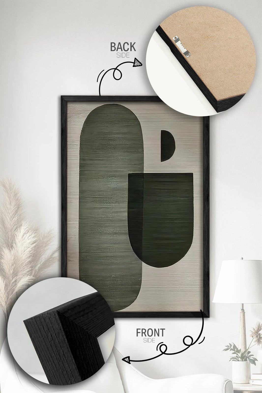 Pikturë dekorative me kornizë (2 copë), Wallity, Ersy2Lımodel41-Sıyah