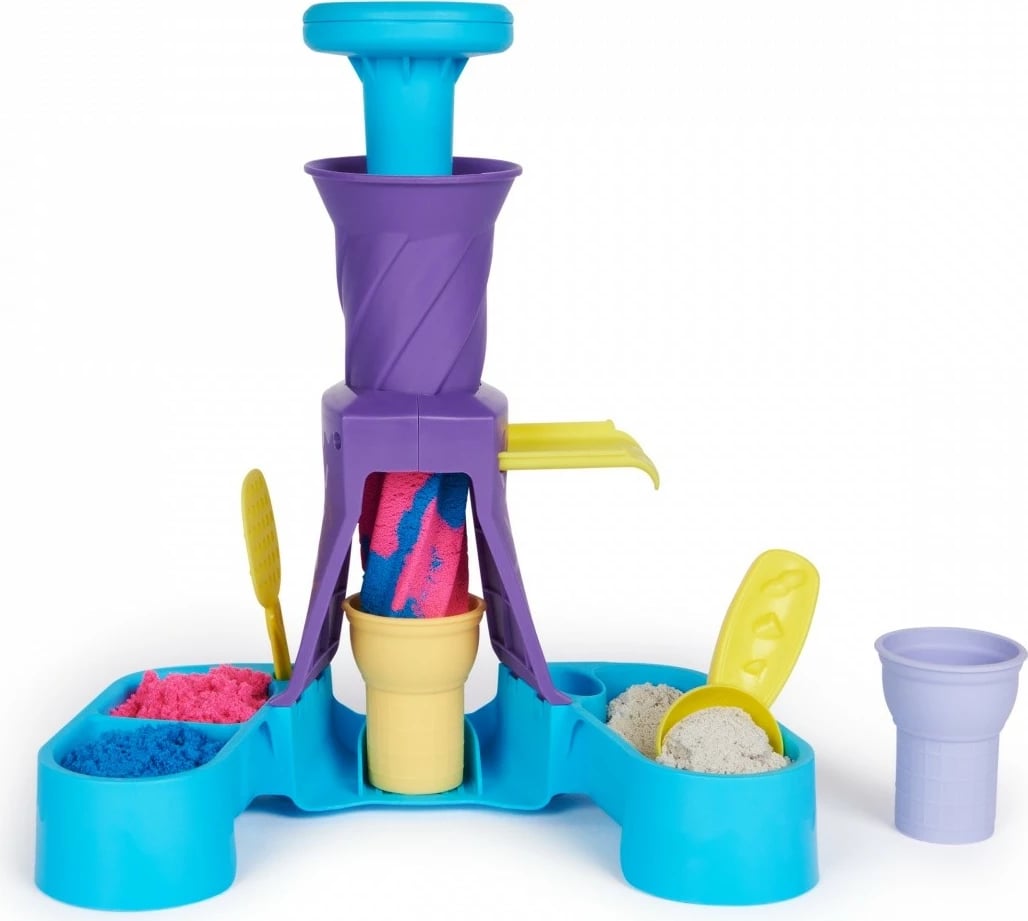 Set lodrash Kinetic Sand Spin Master Ice Cream Factory, 396g, 3 ngjyra