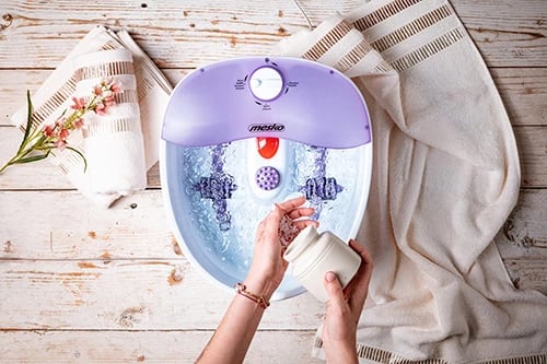 Masazhues këmbësh, Adler MS 2152, flluska vibrim dhe masazh i thatë me ngrohje infra të kuqe, 4 rrotulla, 75 W, rozë/e bardhë