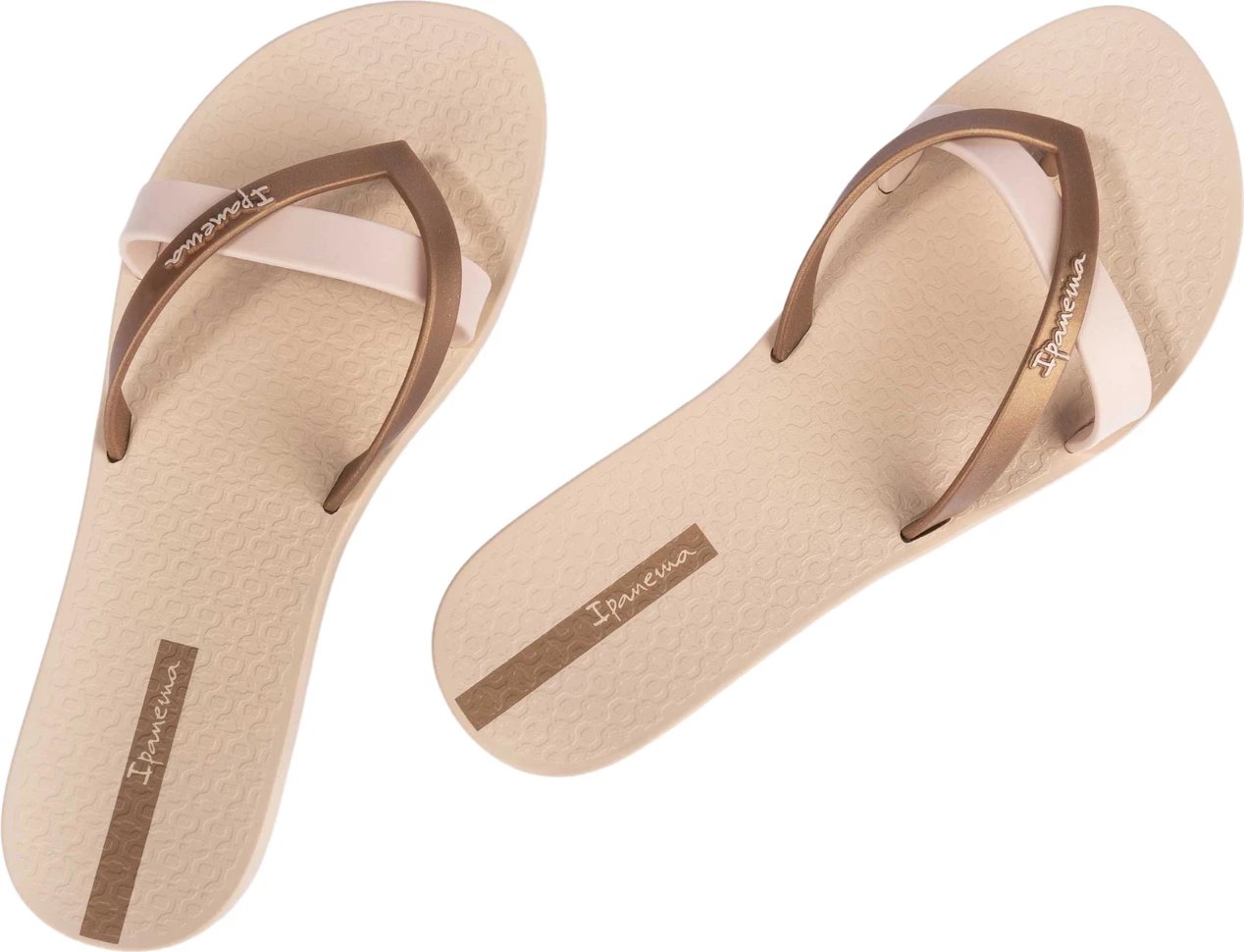 Flip-flop për femra Ipanema, beige-gold