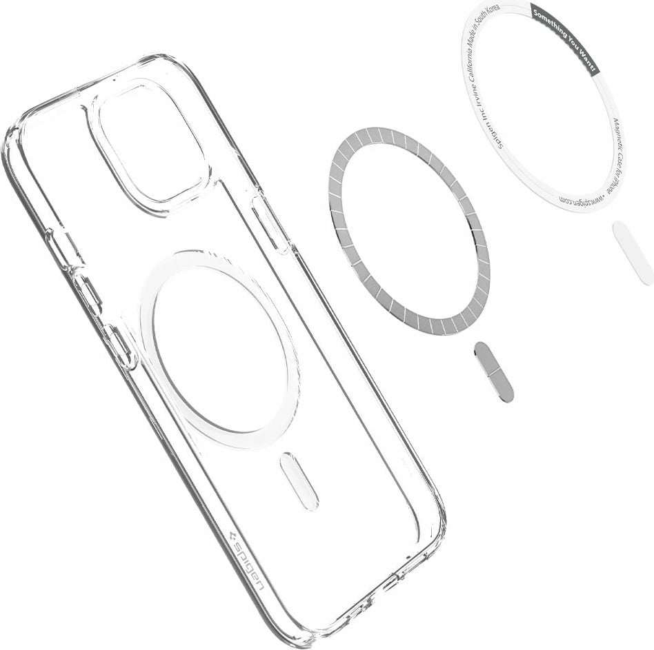 Mbështjellës Spigen Ultra Hybrid Mag me MagSafe për iPhone 13 mini, Transparent/Bardhë