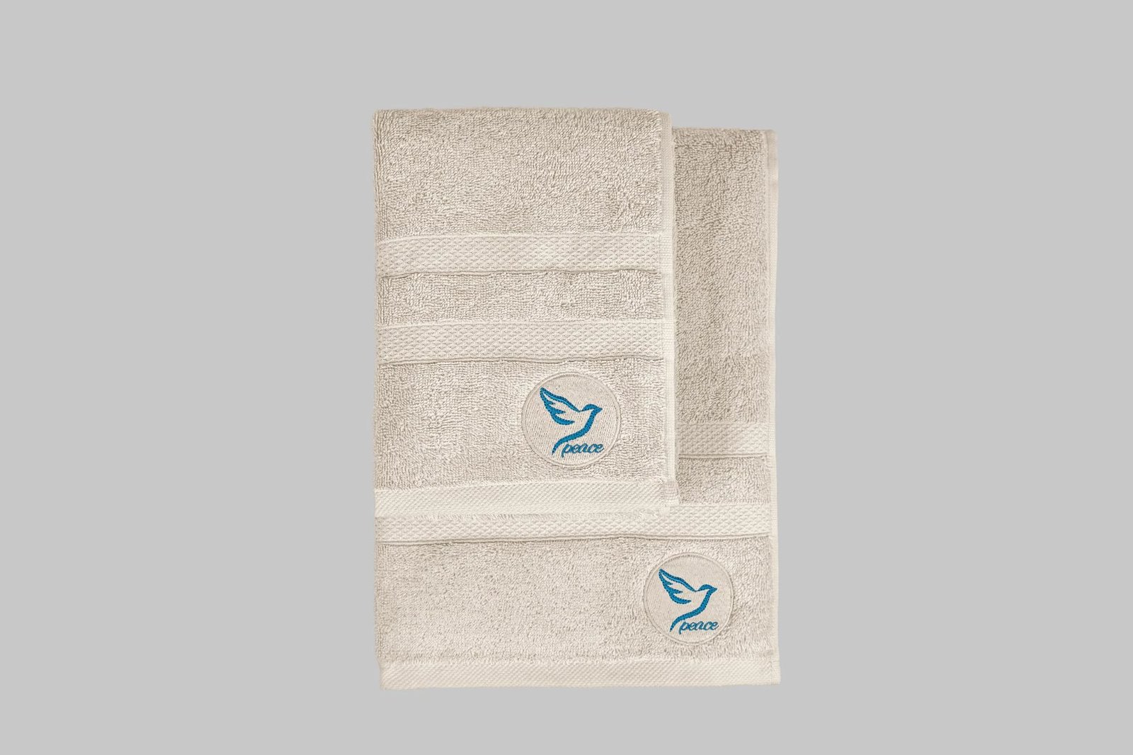 Set peshqirësh duarsh dhe banje (2 copë), Mijolnir, Peace, bezhë