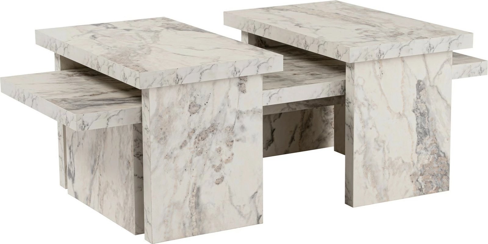 Set tavolinash kafeje Nordure, ngjyrë Freesia Marble