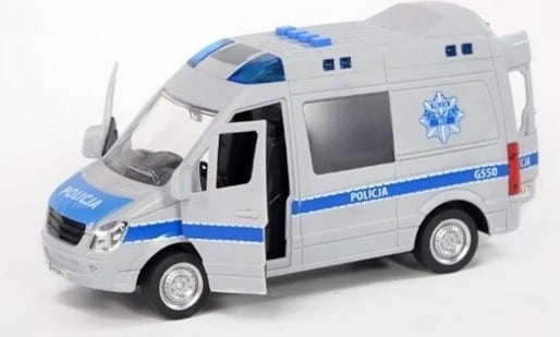 Lodër makinë policie, Madej, 075007, shkallë 1:16, me drita dhe zë, dyer që hapen, bateri të përfshira, blu/bardhë