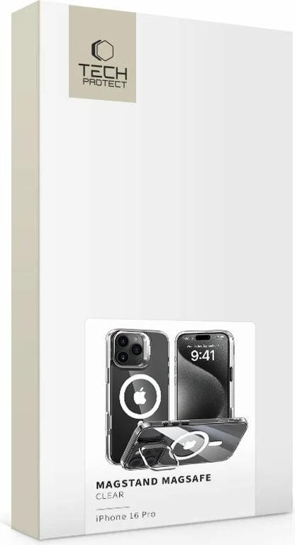 Mbështjellës Tech-Protect MagStand MagSafe për iPhone 16 Pro, Transparent