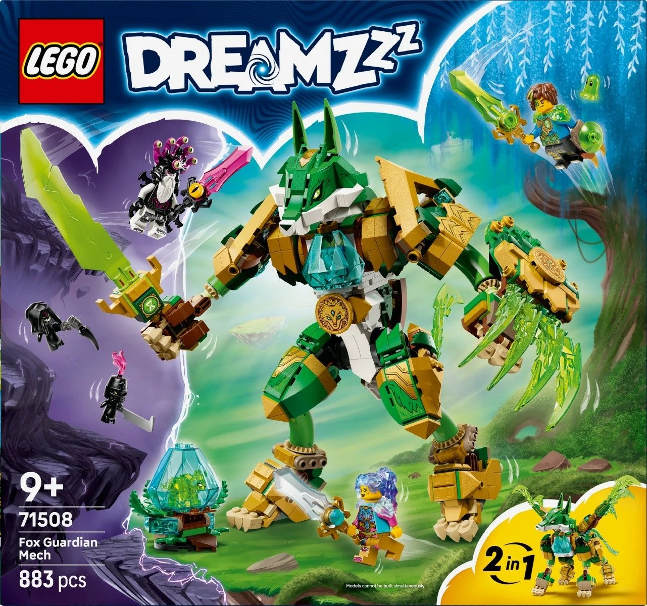 Set ndërtimi LEGO DREAMZzz 71508 Fox Mech-Guard, 883 pjesë, 2-në-1, 9+ vjeç