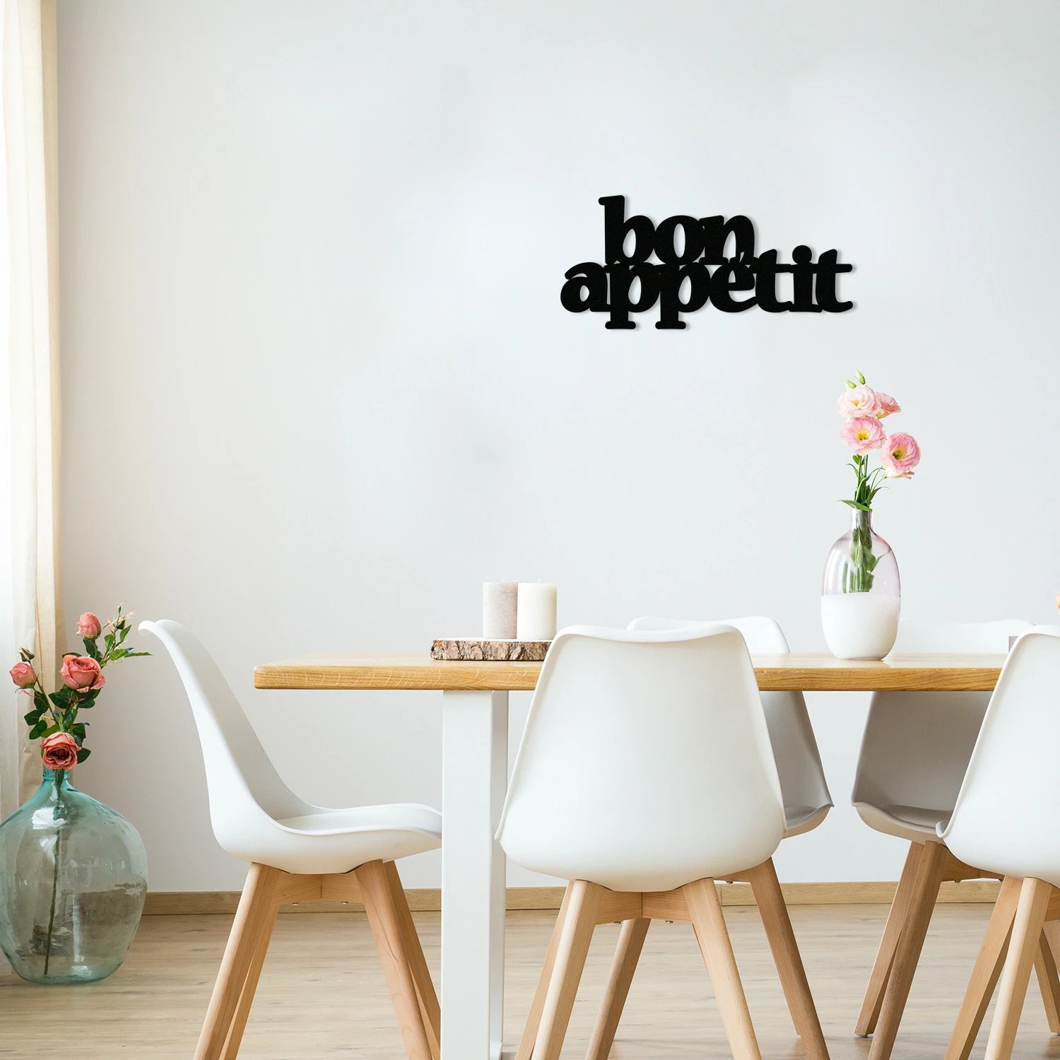 Aksesor dekorativ metalik për mur, Wallity Bon Appetit 2, ngjyrë e zezë, 59x27cm