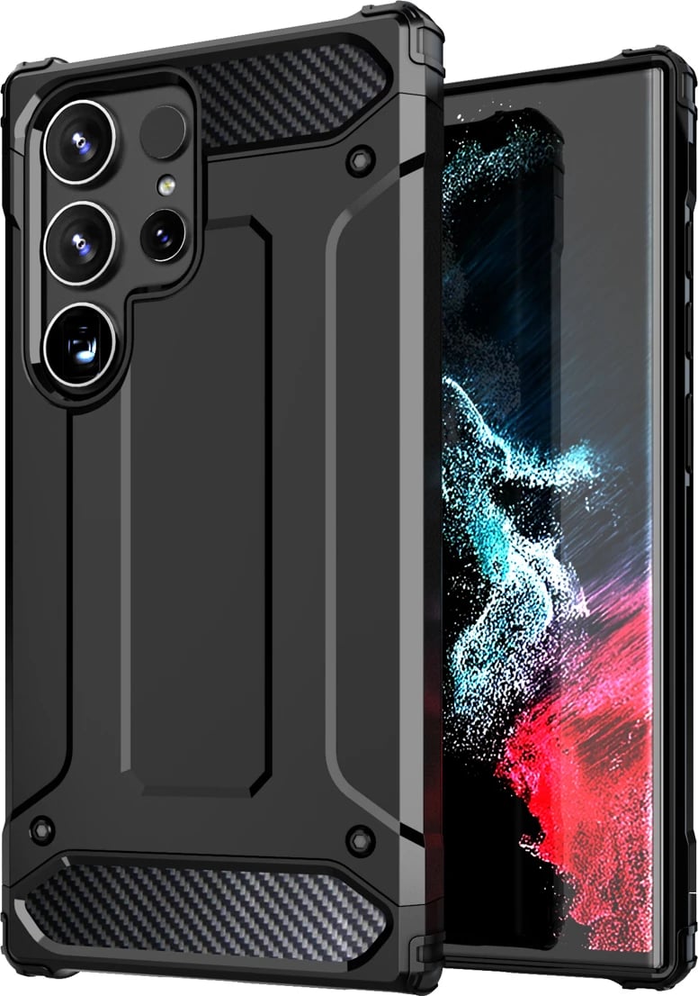 Mbështjellës Hybrid Armor Hurtel për Samsung Galaxy S25 Edge, i zi