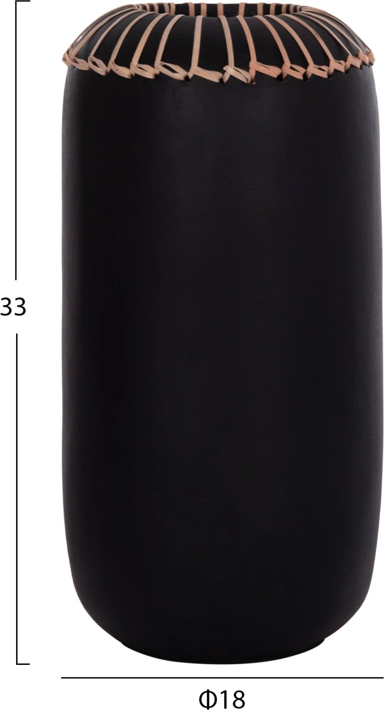 Vazo dekorative tavoline LENNOX, terrakotë, e zezë, FH4675.01S, 18x33cm Vazo dekorative tavoline LENNOX, terrakotë, e zezë, FH4675.01S, 18x33cm