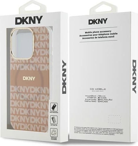 Mbështjellës DKNY IML Mono & Stripe MagSafe për iPhone 13 Pro / 13, Rozë