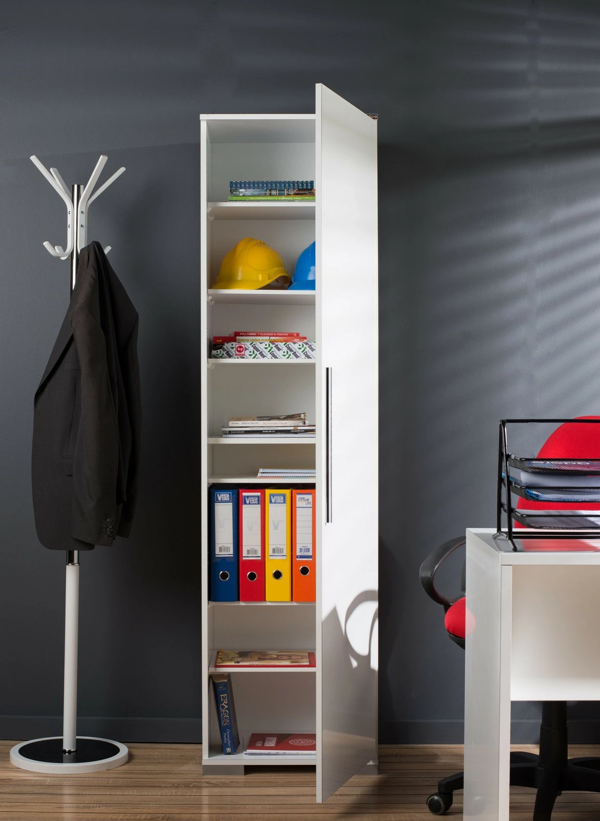 Dollap multifunksional, ngjyrë e bardhë, Hanah Home, Adr-408-Pp-1, 50x187x35 cm