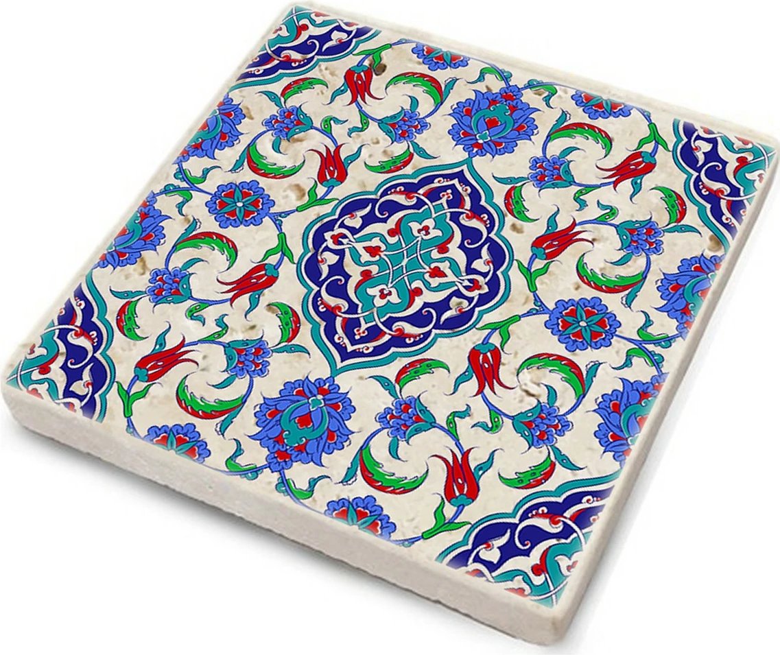 Set 4 copë mbrojtëse guri natyral për gota, shumëngjyrëshe, Hermia, TAB5406663464