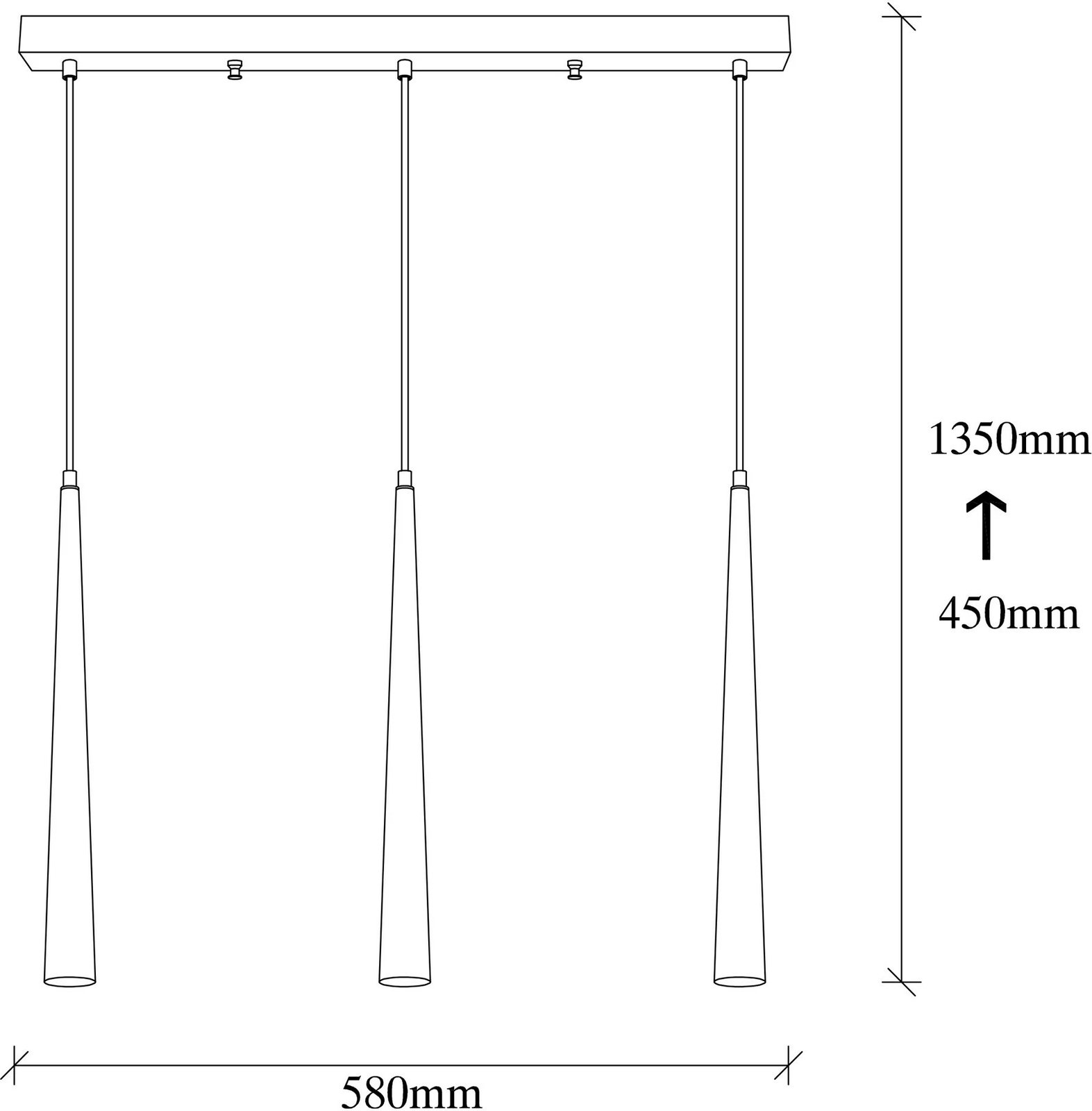 Llambë tavani Opviq, Uğur - 6074, e zezë, lartësi e rregullueshme