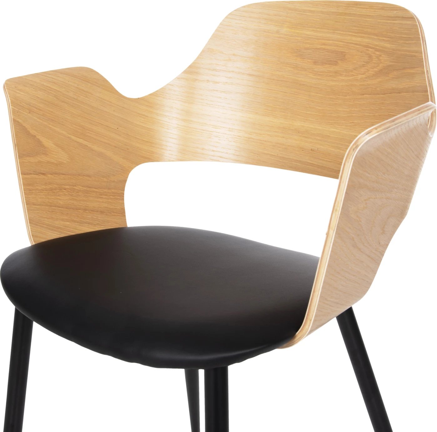 Karrige ngrënieje VELP FH9616.01 dru natyral-zi PU-këmbë metalike të zeza 55,5x50x79H cm., set prej 2 copë