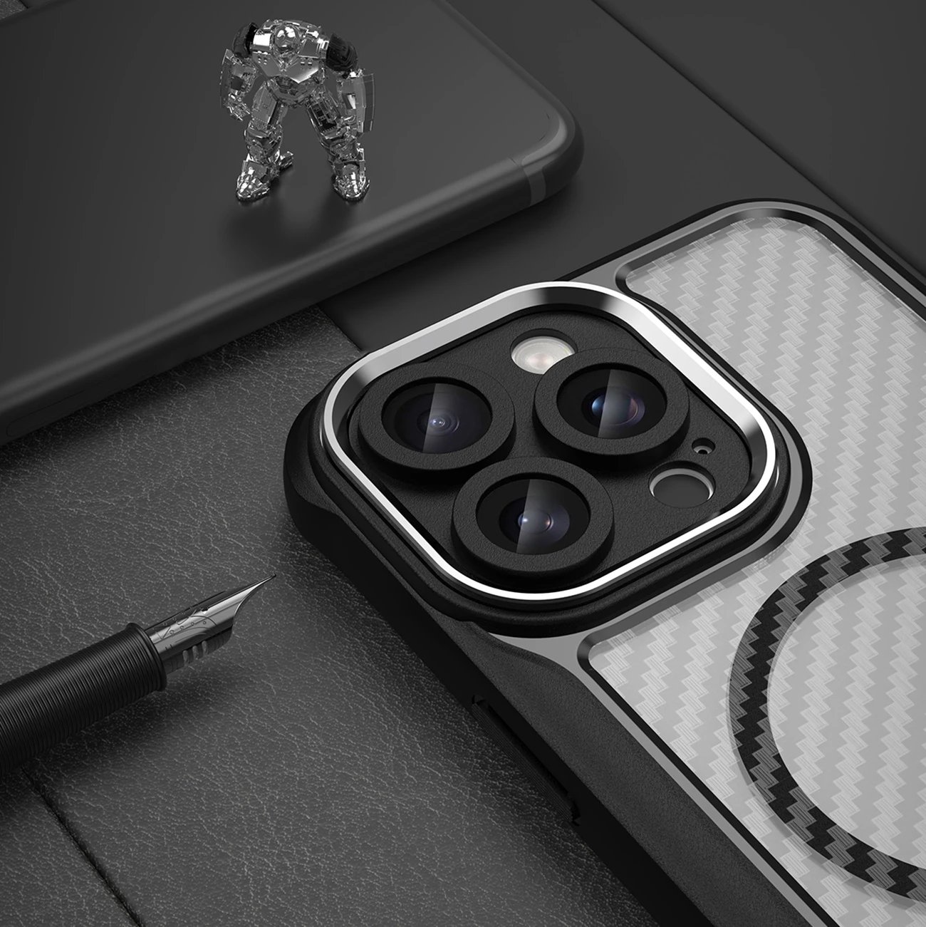 Mbështjellës Hurtel Leading Series MagSafe për iPhone 16 Pro, TPU, i zi